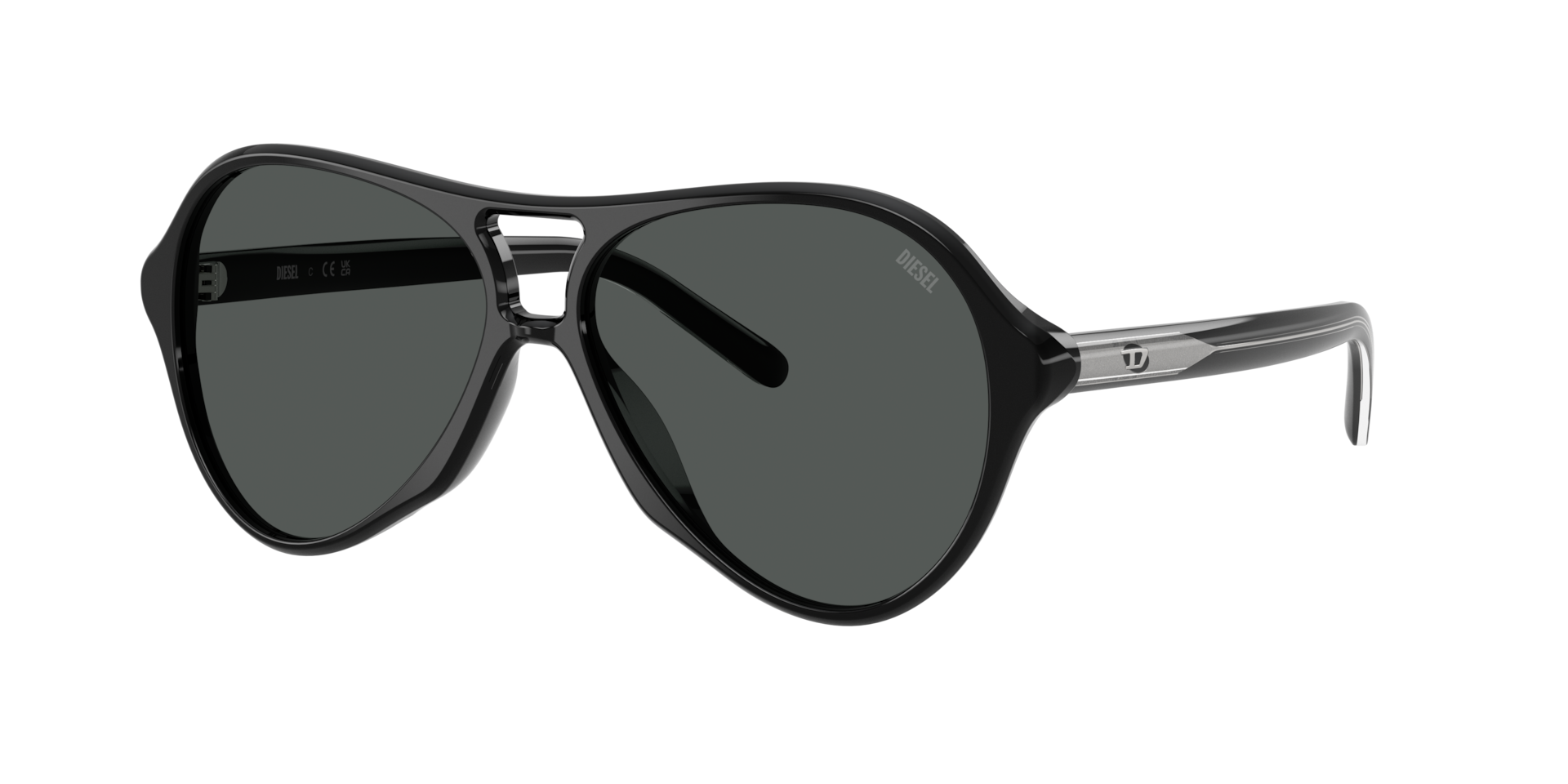 Diesel Unisex Sunglass DL2013U -  Frame color: Solid Black, Lens color: Solid Black