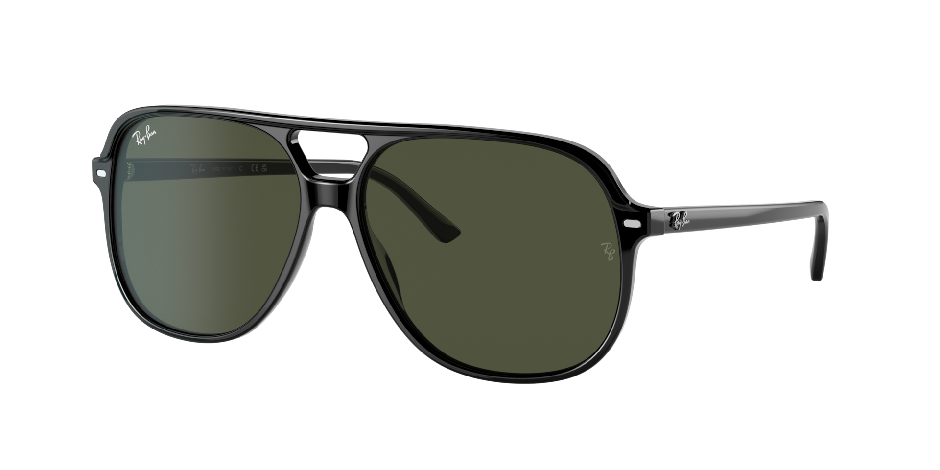 Ray-Ban Unisex Sunglass Bill - Framekleur: Zwart, Lenskleur: G-15 Groen