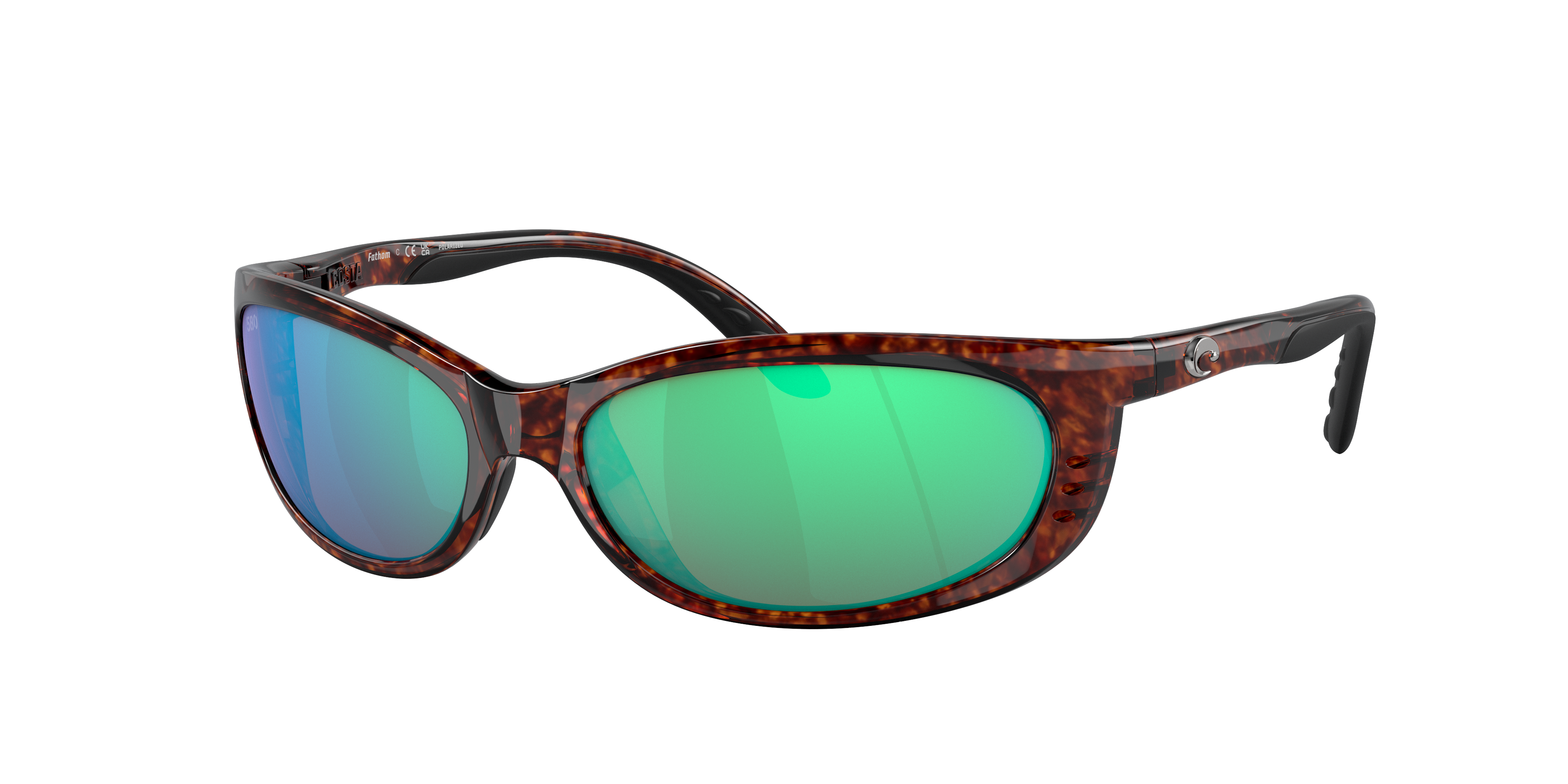 Costa Man Sunglass Fathom -  Frame color: Tortoise, Lens color: Green Mirror