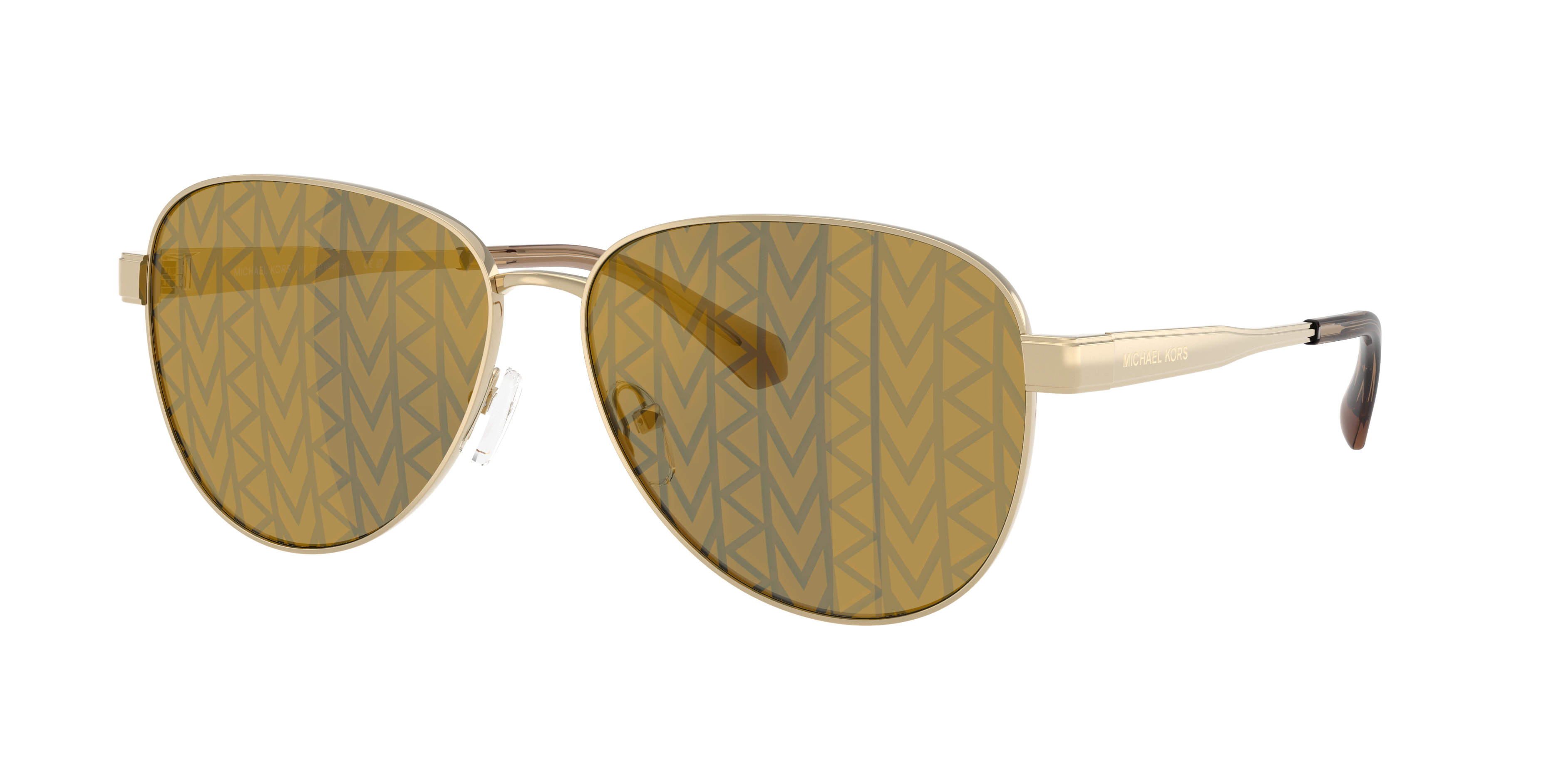 Michael Kors Woman Sunglass Biarritz -  Frame color: Light Gold, Lens color: Dark Brown