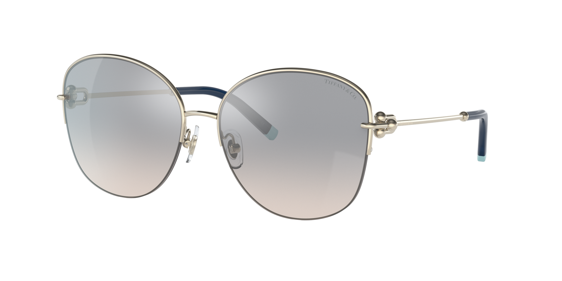 Tiffany & Co. Woman Sunglass TF3082 -  Frame color: Pale Gold, Lens color: Gradient Blue Mirror Silver