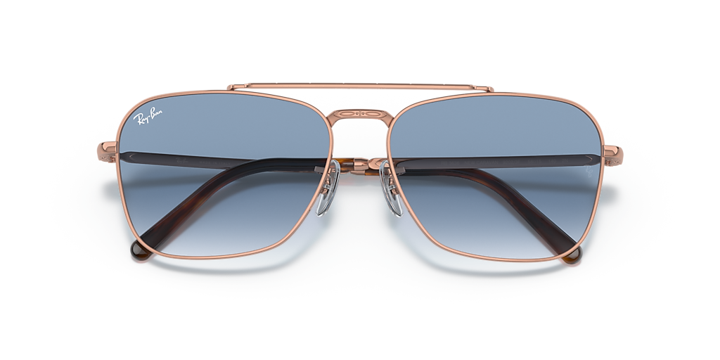 Ray-Ban New Caravan XL (58 - 15) with Blue lenses and Pink frame