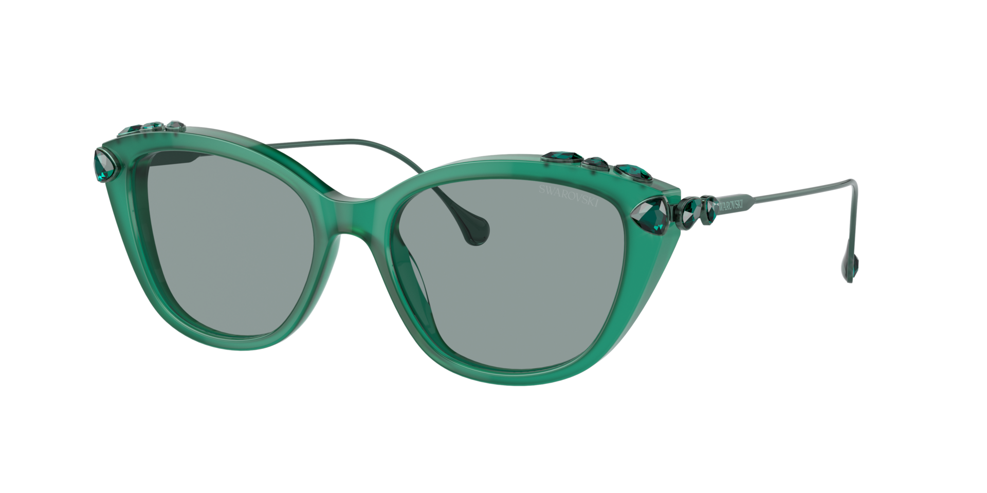 Swarovski Woman Sunglass SK6010 -  Frame color: Opal Green, Lens color: Dark Grey