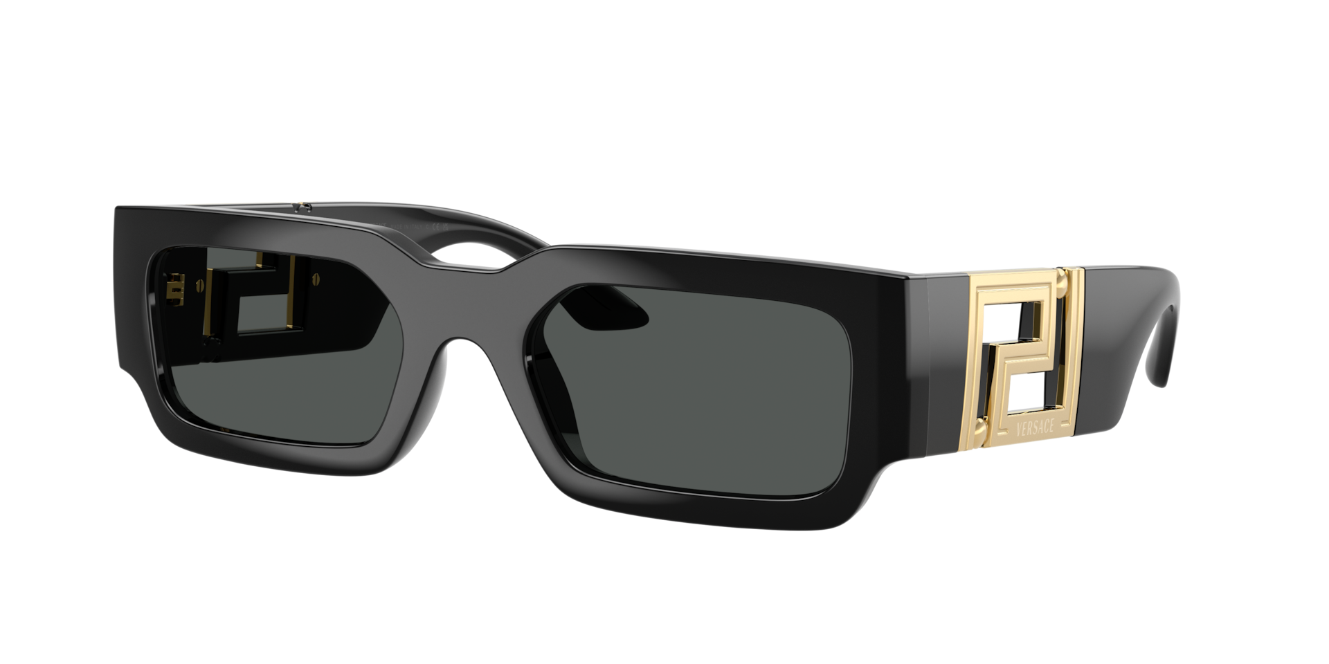 Versace Mann Sunglass VE4506U - Rahmenfarbe: Schwarz, Linsenfarbe: Dunkelgrau