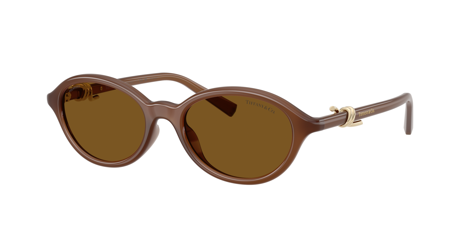 Tiffany & Co. Woman Sunglass TF4266U - Frame color: Transparent Honey, Lens color: Dark Brown Polarized