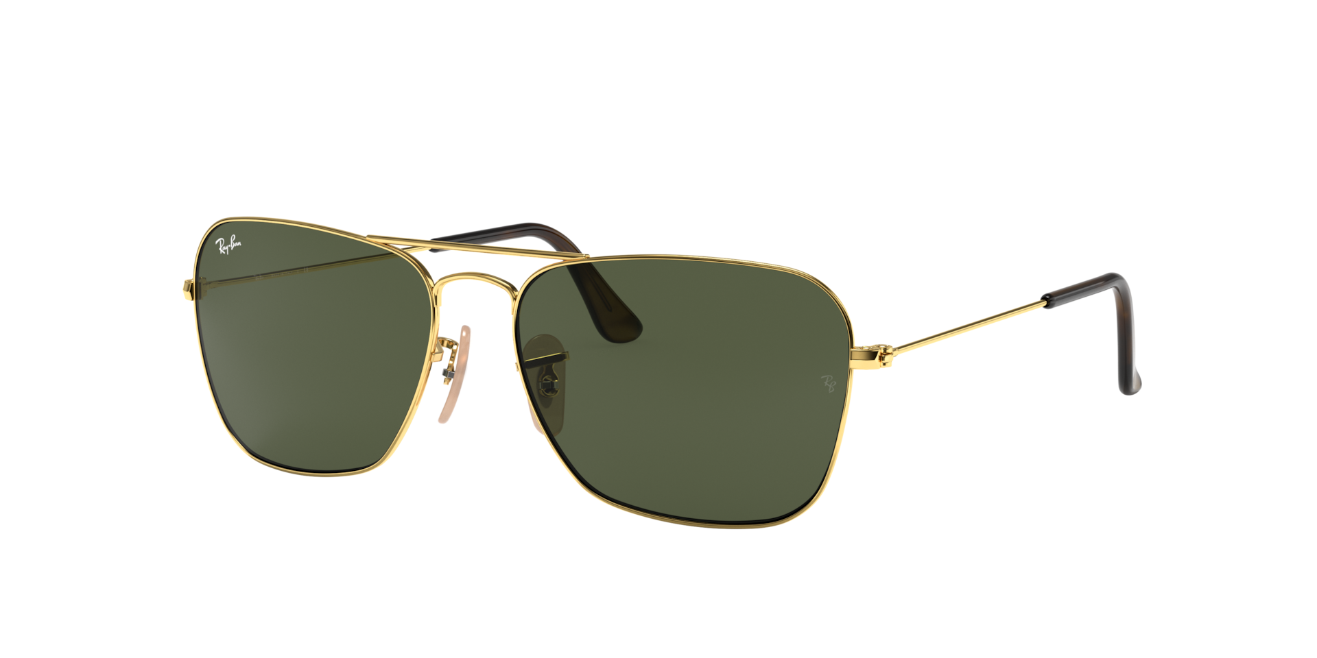 Ray-Ban Caravan XL (58 - 15) with Green lenses and Gold frame