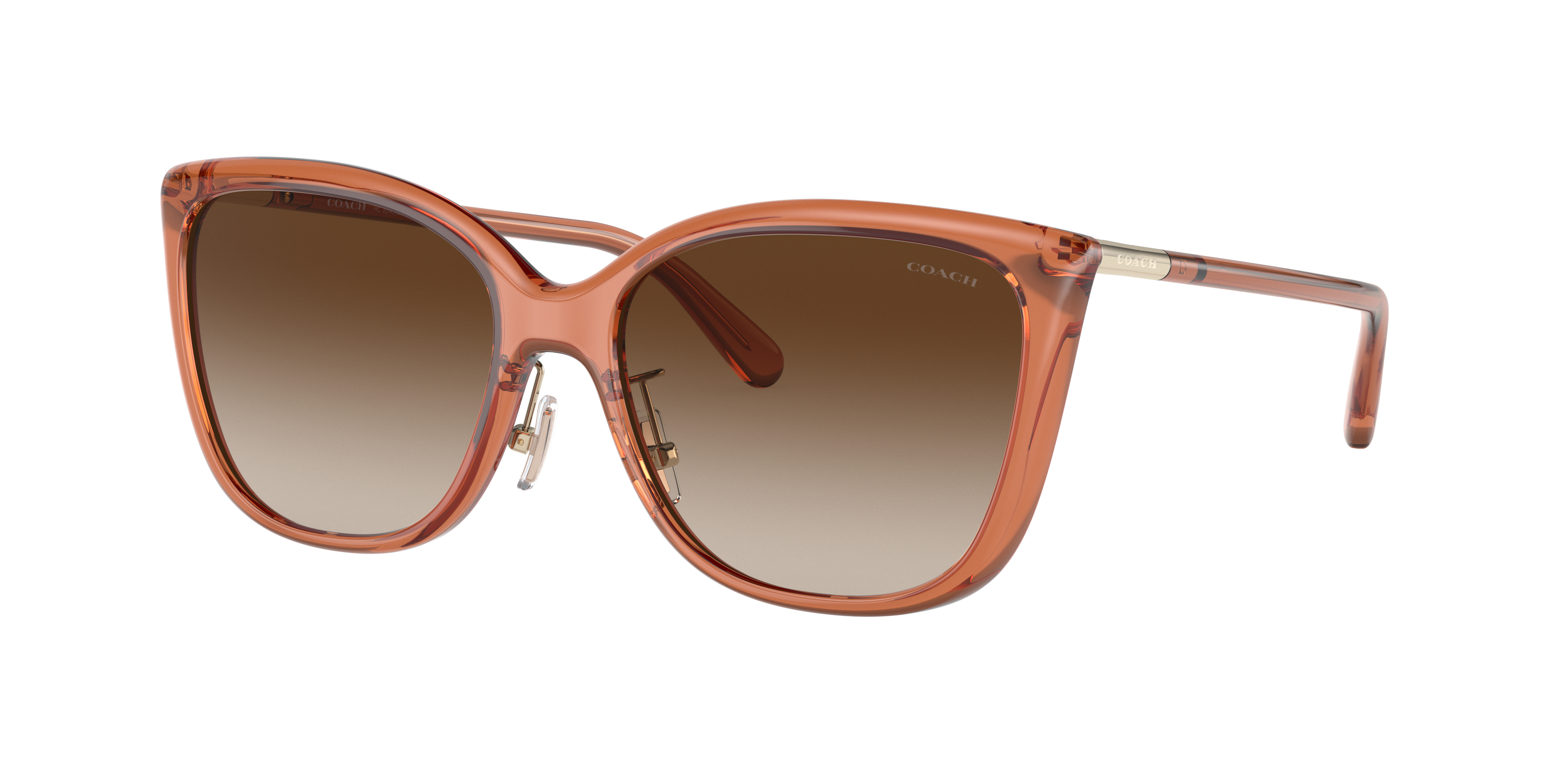 Coach Woman Sunglass HC8345 C9206 -  Frame color: Transparent Amber, Lens color: Brown Gradient