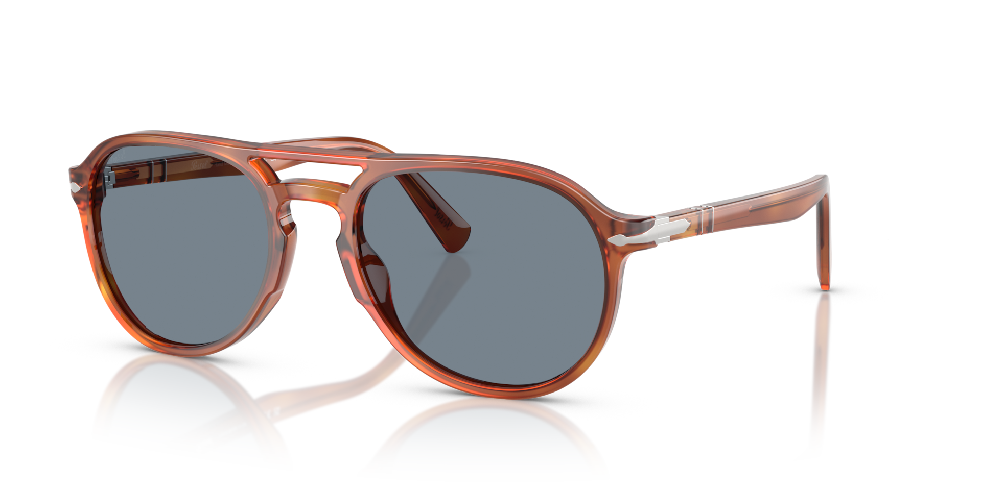 Persol PO3235S XL (55 - 20) with Blue lenses and Brown frame