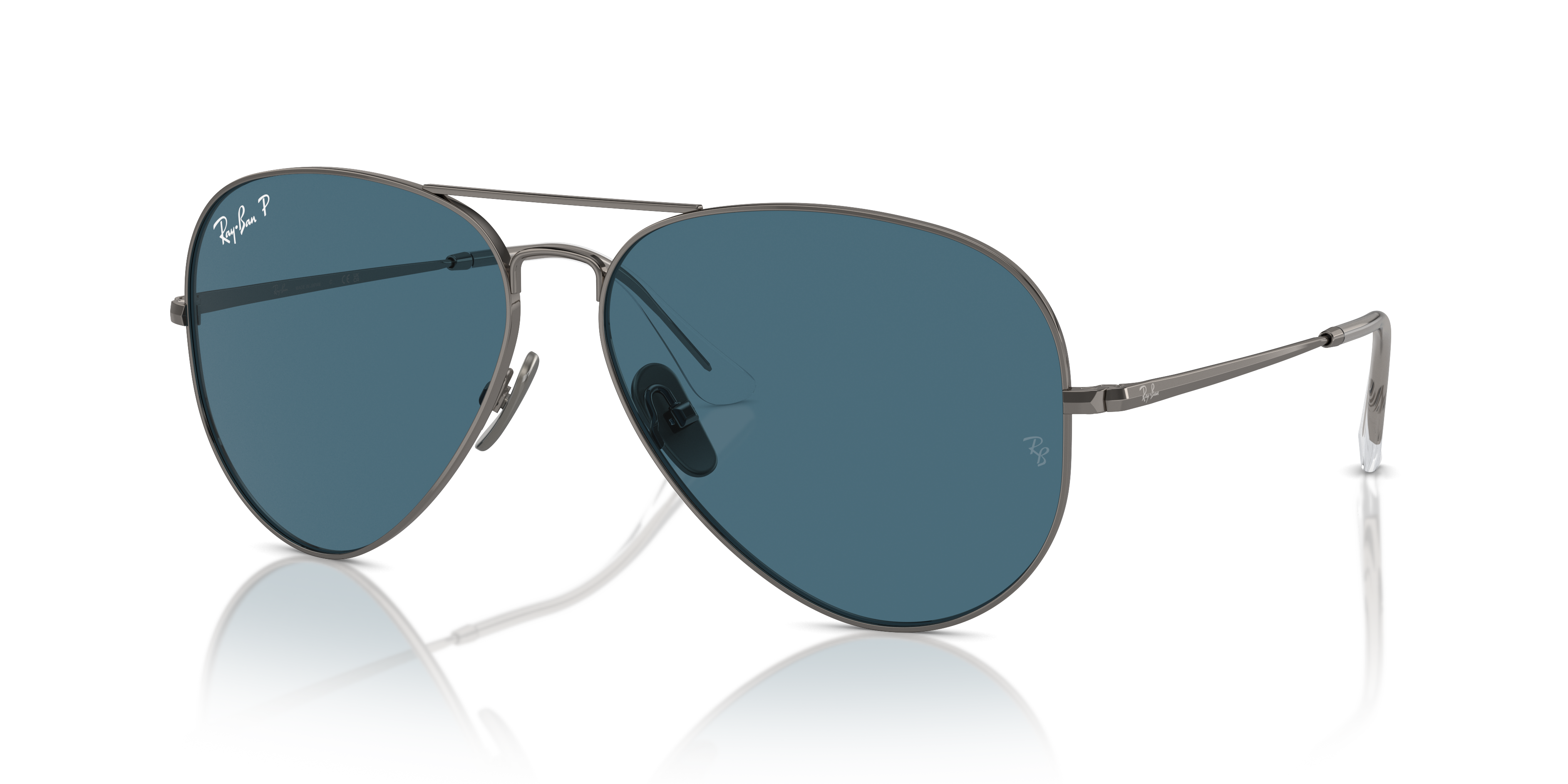 Ray-Ban Aviator Titanium Polarized+ Lenses XXL (62 - 14) with Blue