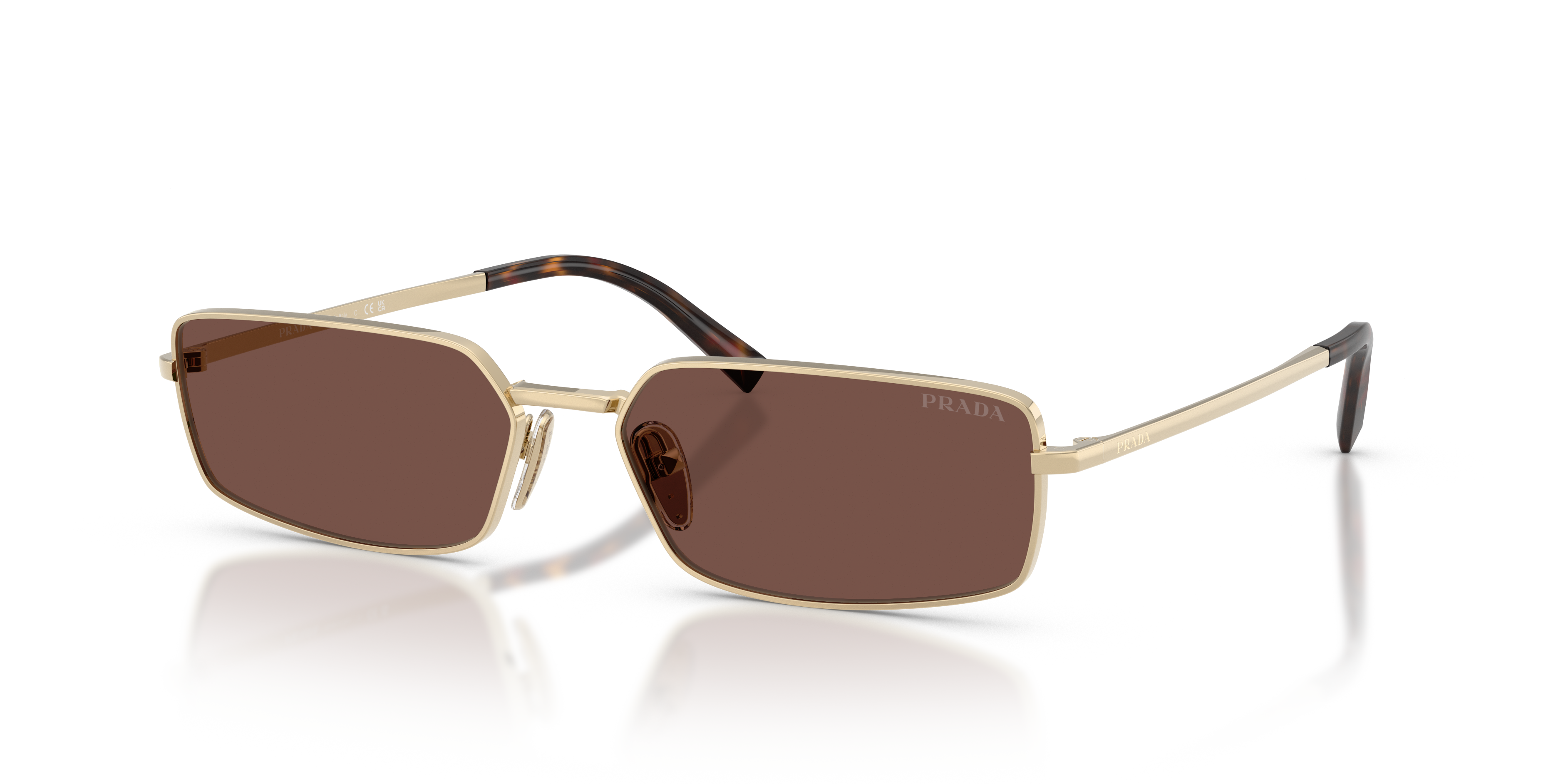 Prada PR A60S XL (59 - 16) with Brown lenses and Gold frame