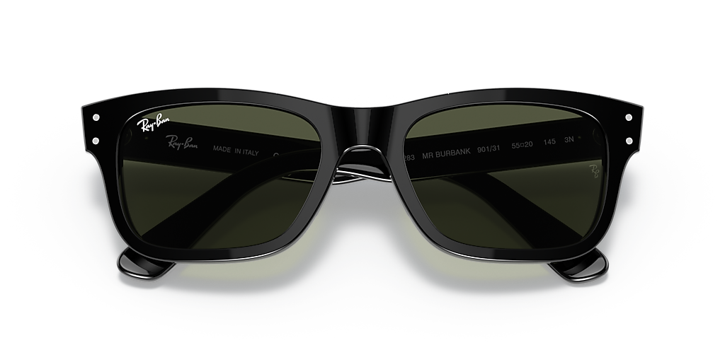 Ray-Ban Burbank M (52 - 20) with Green lenses and Black frame