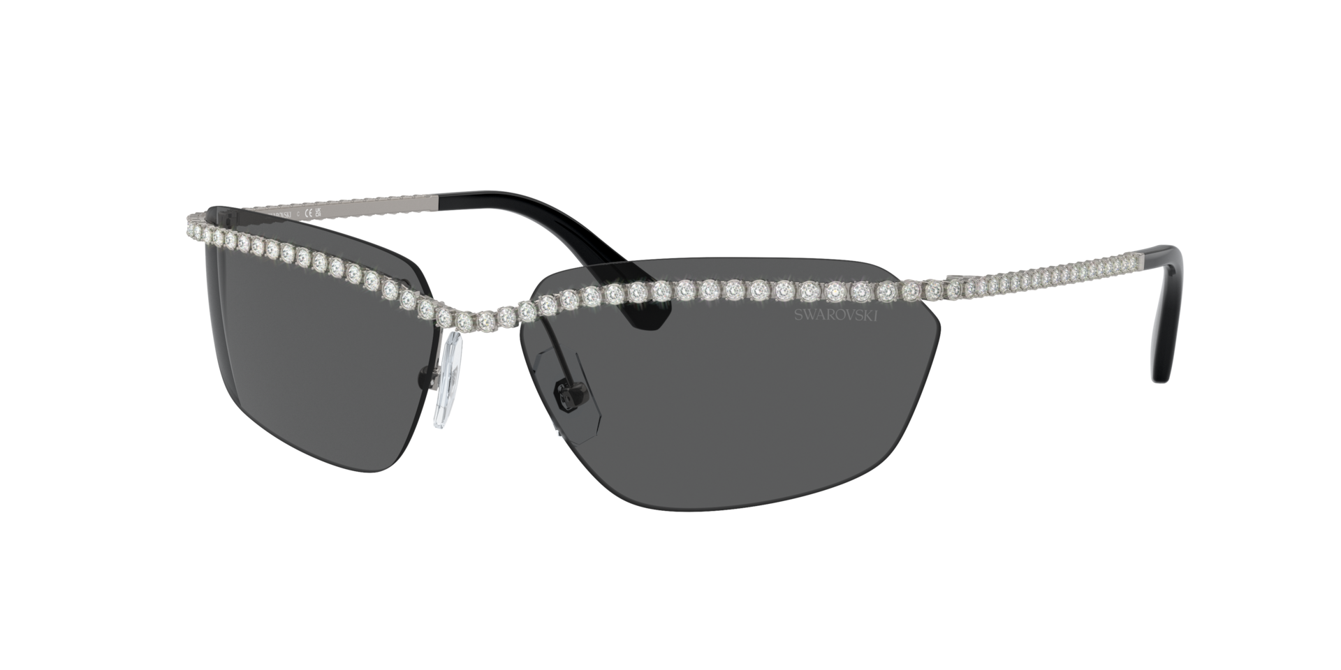Swarovski Woman Sunglass SK7001 -  Frame color: Gunmetal, Lens color: Dark Grey