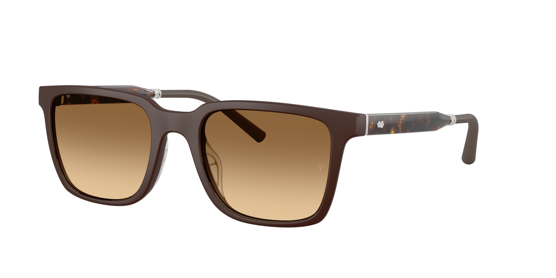 Oliver Peoples Man Sunglass OV5553SU Mr. Federer - Frame color: Semi-Matte Dark Brown, Lens color: Saddle Gradient Wash to Dark