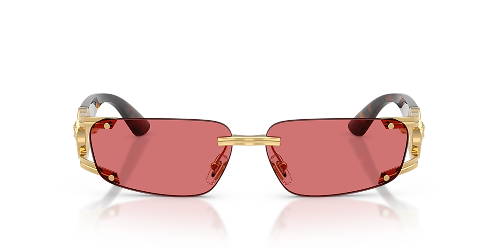 【Versace】3532-D 53□17 ピンク×ゴールド 正規品 ケース付き Versace VE2291 L (59 - 13) com Lentes Vermelho e Armação Ouro