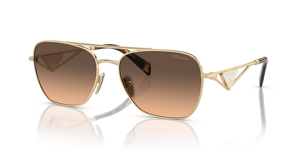 Prada PR A50S XXL (59 - 17) with Brown lenses and Gold frame  display picture 1