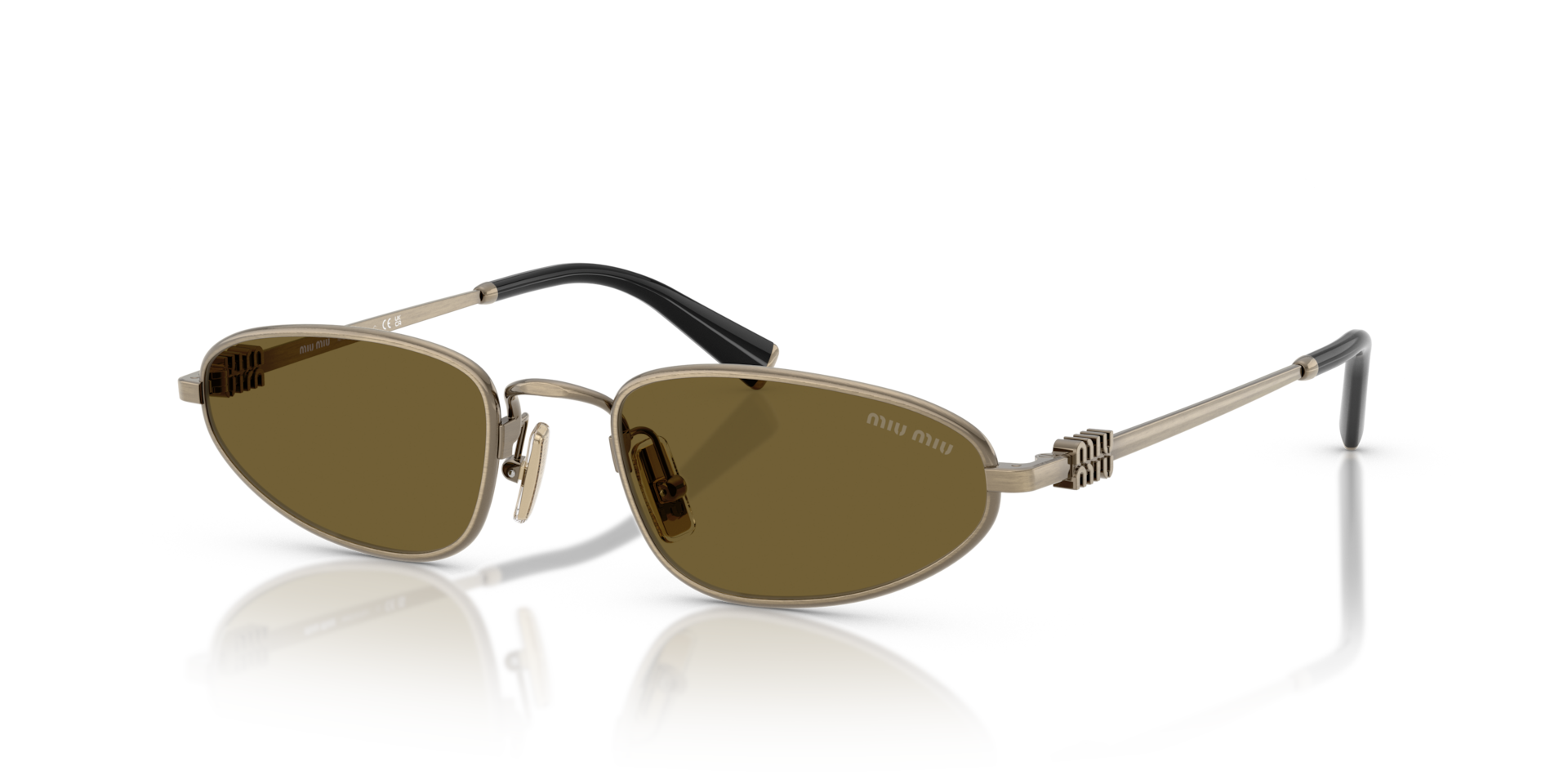 Miu Miu MU A52S M (52 - 19) with Brown lenses and Gold frame