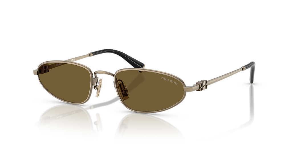 Miu Miu MU A52S M (52 - 19) with Brown lenses and Gold frame