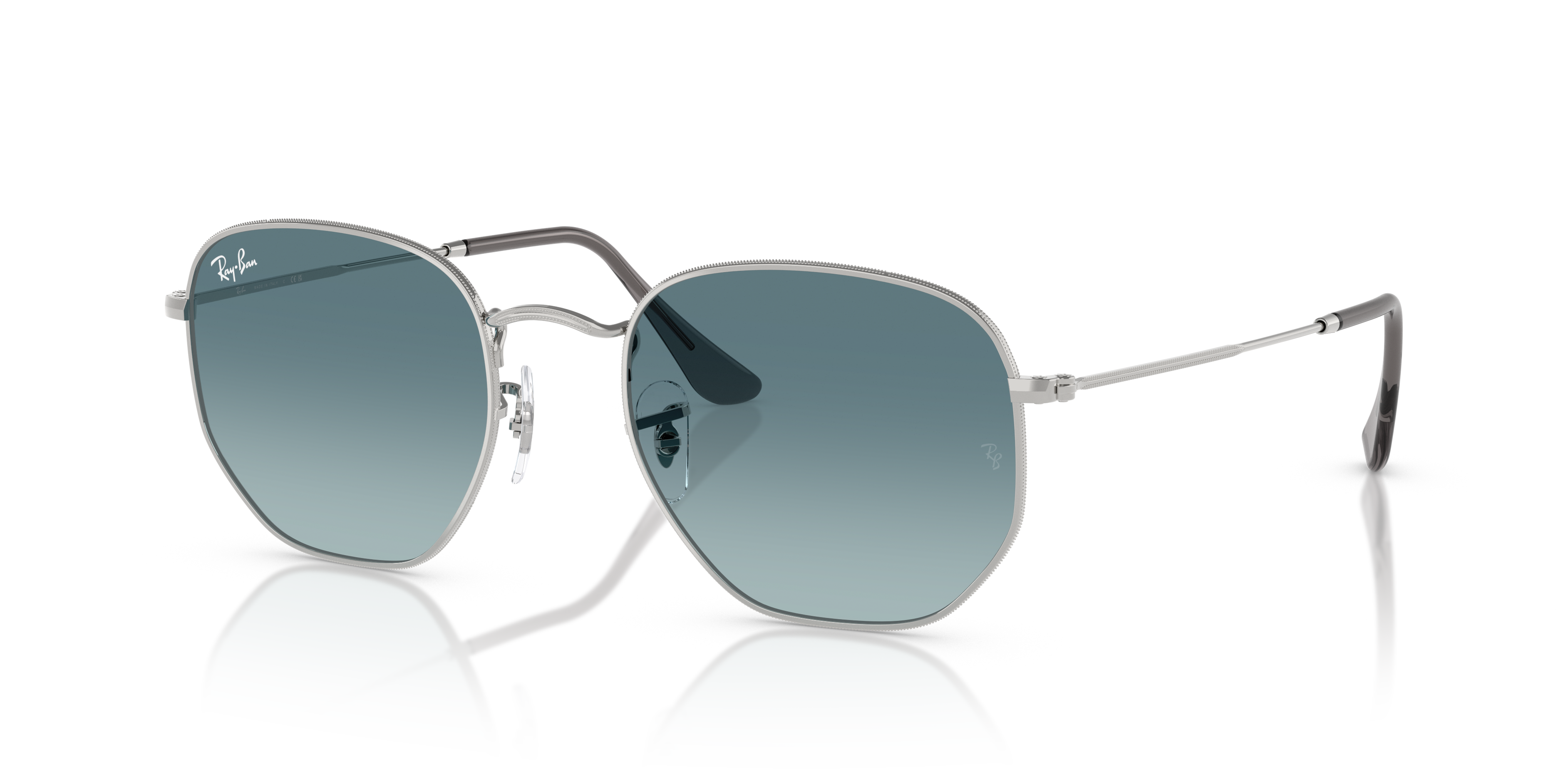 Ray-Ban Hexagonal Flat Lenses M (51 - 21) with Blue lenses and