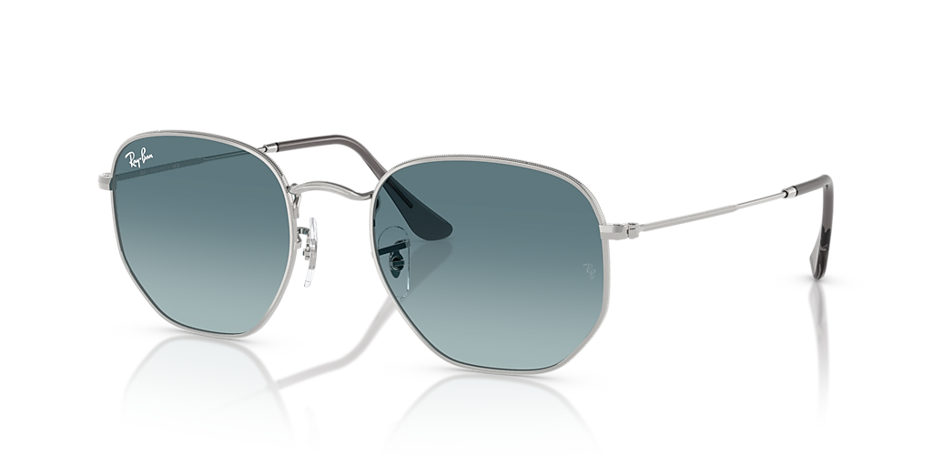 Ray-Ban Hexagonal Flat Lenses M (51 - 21) with Blue lenses and
