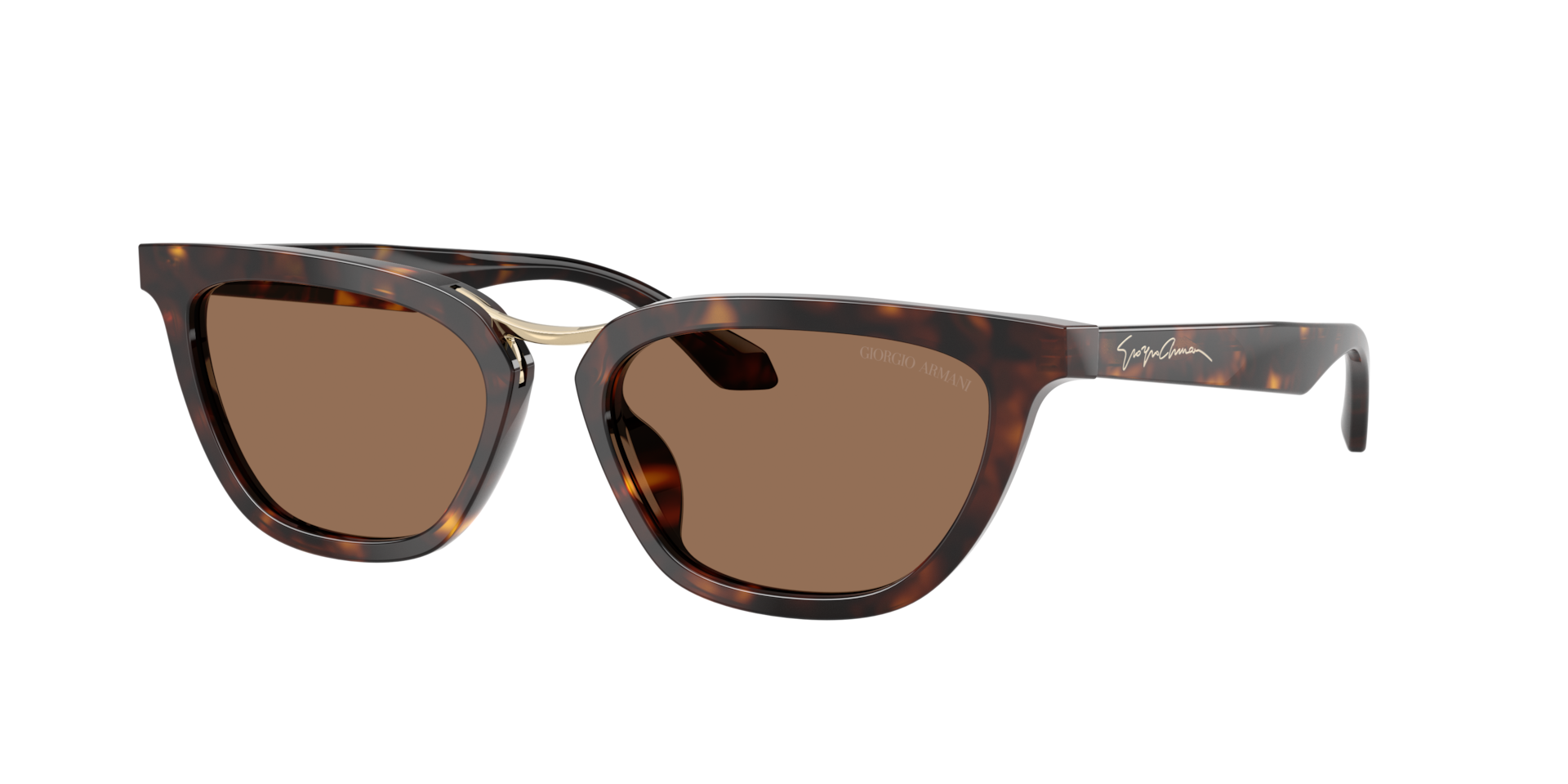 Giorgio Armani Brown Ar8253u 612473 Woman Sunglasses Acetate Turtle Butterfly Normal - Image 3