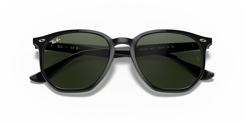Ray-Ban RB4306 L (54 - 19) with Green lenses and Black frame  display picture 3