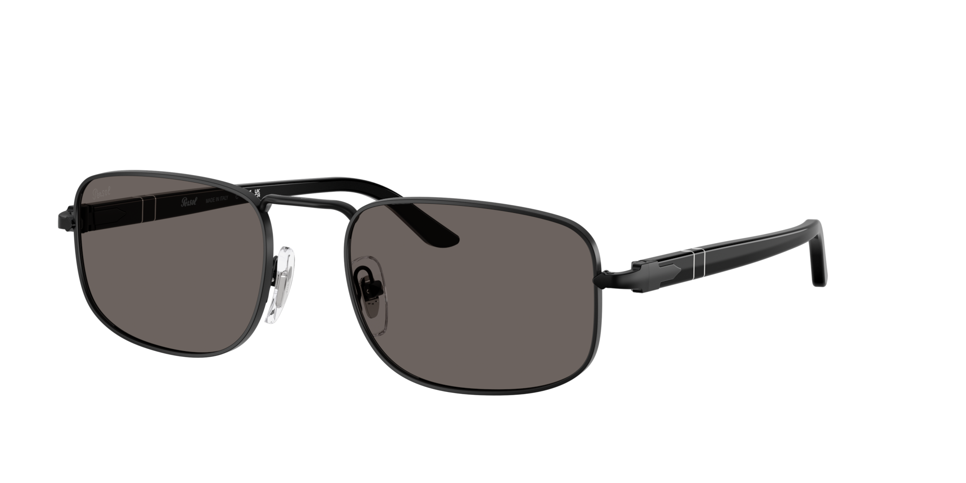 Persol Unisex Sunglass PO1027S - Rahmenfarbe: Schwarz halbglänzend, Linsenfarbe: Dunkelgrau