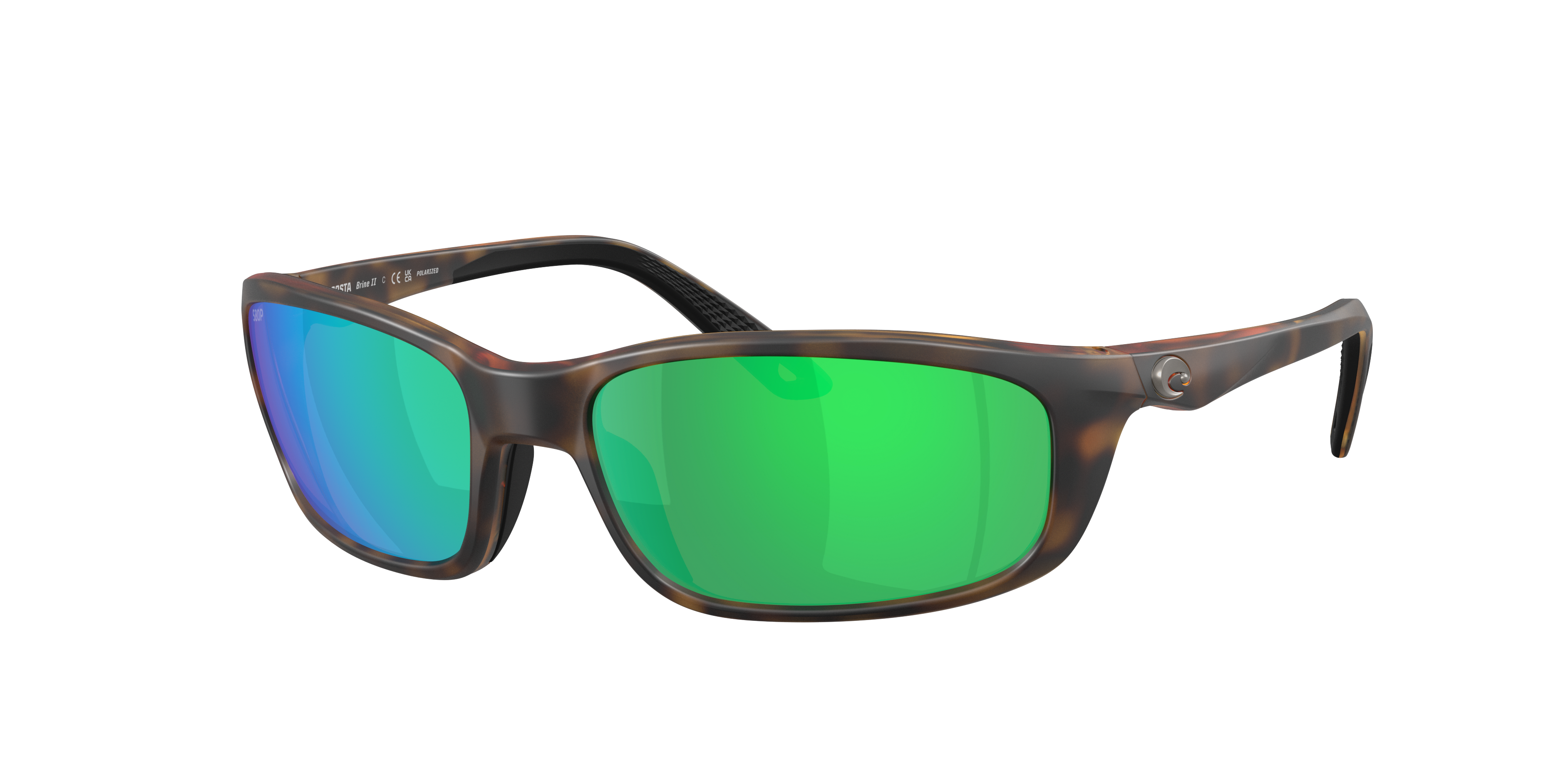 Costa Man Sunglass Brine II -  Frame color: Matte Tortoise, Lens color: Green Mirror