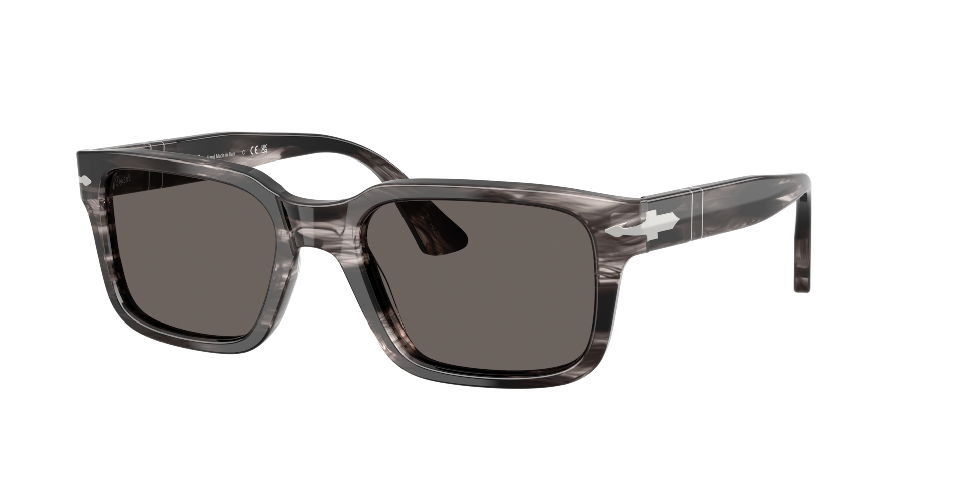 Persol Man Sunglass PO3272S -  Frame color: Striped Black & Grey, Lens color: Dark Grey