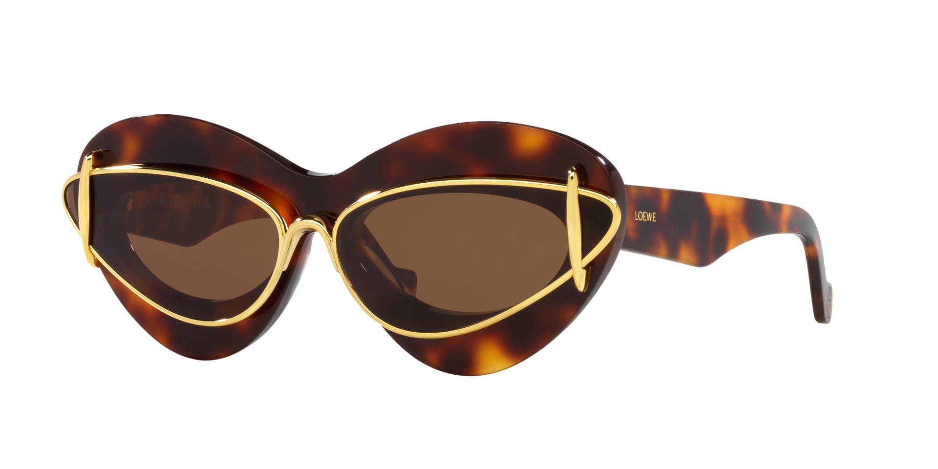 Loewe Femme Sunglass Double Frame LW40119I - Couleur du Monture caille Couleur de Lentille Brun 225 €