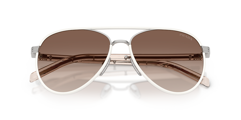 Prada PR B57S M (59 - 15) with Brown lenses and Silver frame 