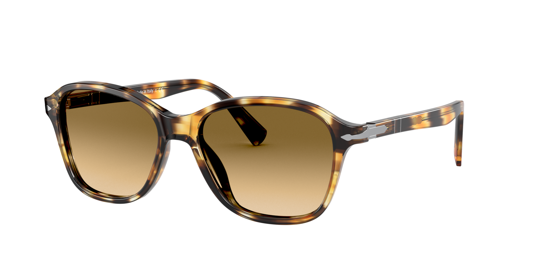 Persol Unisex Sunglass PO3244S -  Frame color: Brown Striped Yellow, Lens color: Brown Gradient