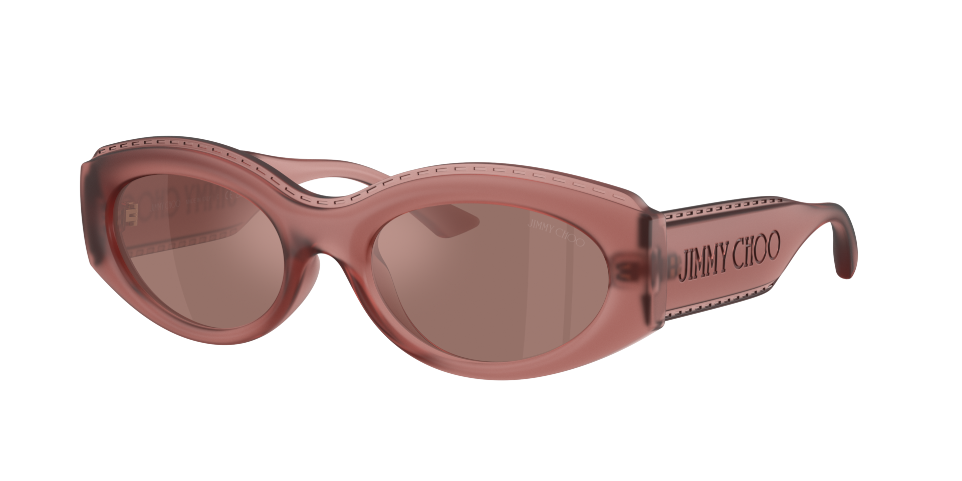 Jimmy Choo Woman Sunglass JC6002U -  Frame color: Matte Transparent Pink, Lens color: Brown Mirror Internal Silver