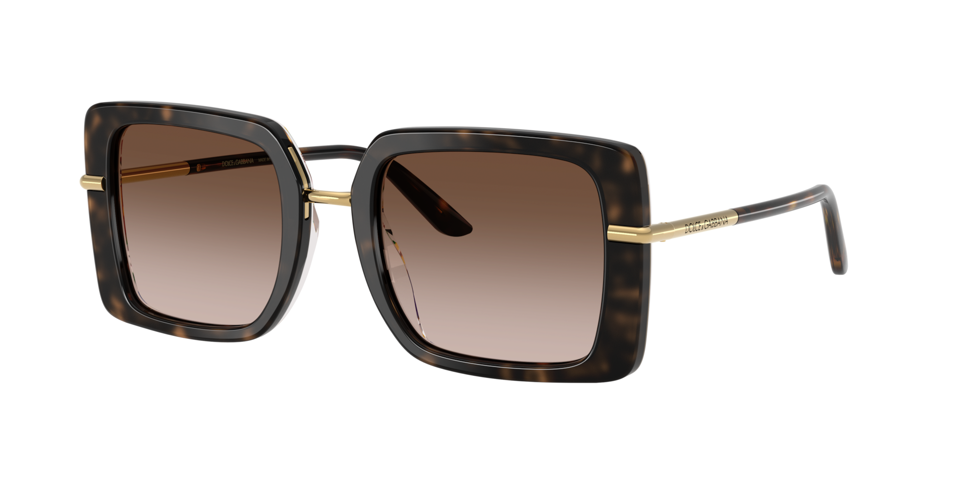 Dolce&Gabbana Damen Braun Verlaufstönung Frau Sunglass Dg4491 - Rahmenfarbe: Havana Auf Weiß Barrow, Linsenfarbe: