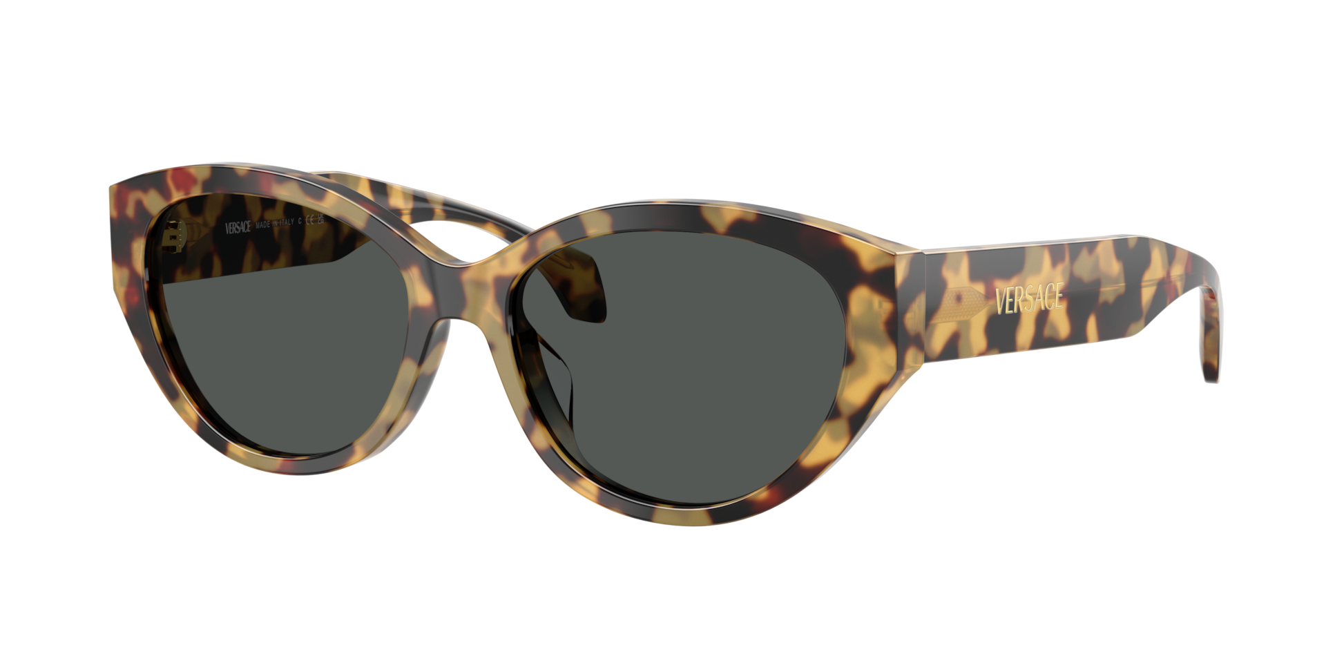Versace Woman Sunglass VE4495D -  Frame color: Brown/Yellow Havana, Lens color: Dark Grey