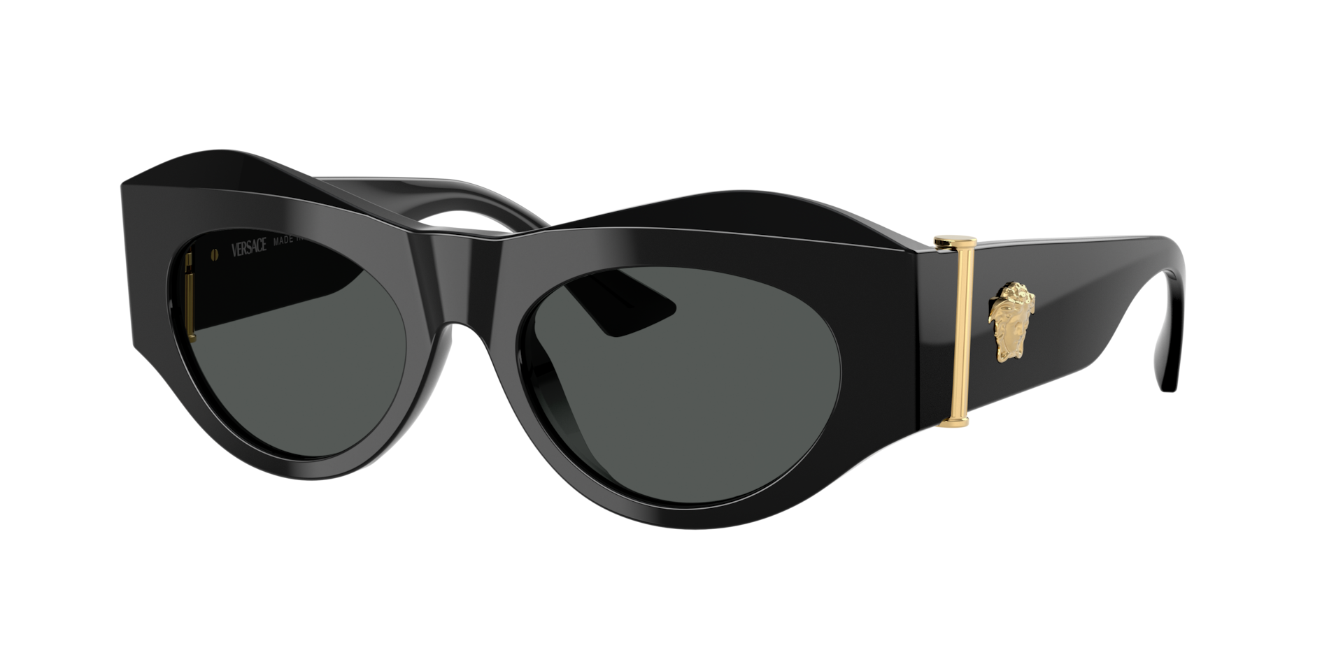 Versace Femme Sunglass VE4477U - Couleur du Monture: Noir, Couleur de Lentille: Gris foncé