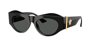 Versace VE4369 XL (58 - 17) com Lentes Cinza e Armação Preto