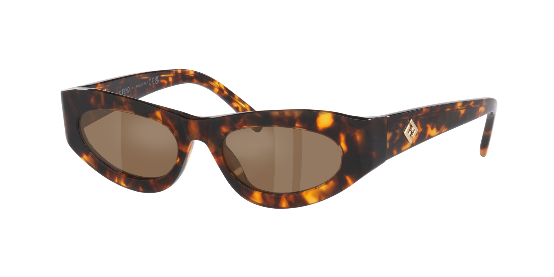 Fendi Woman Sunglass FF Diamonds FE40177U -  Frame color: Tortoise, Lens color: Grey Mirror