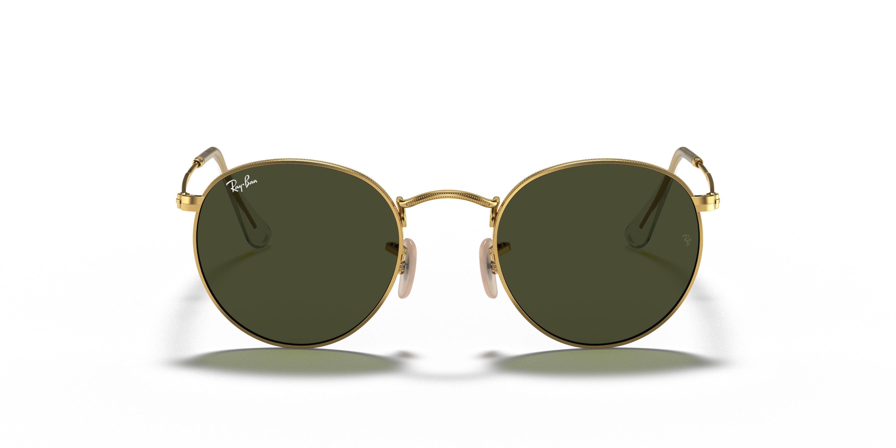 Ray-Ban Round Metal S (50 - 21) with Green lenses and Gold frame