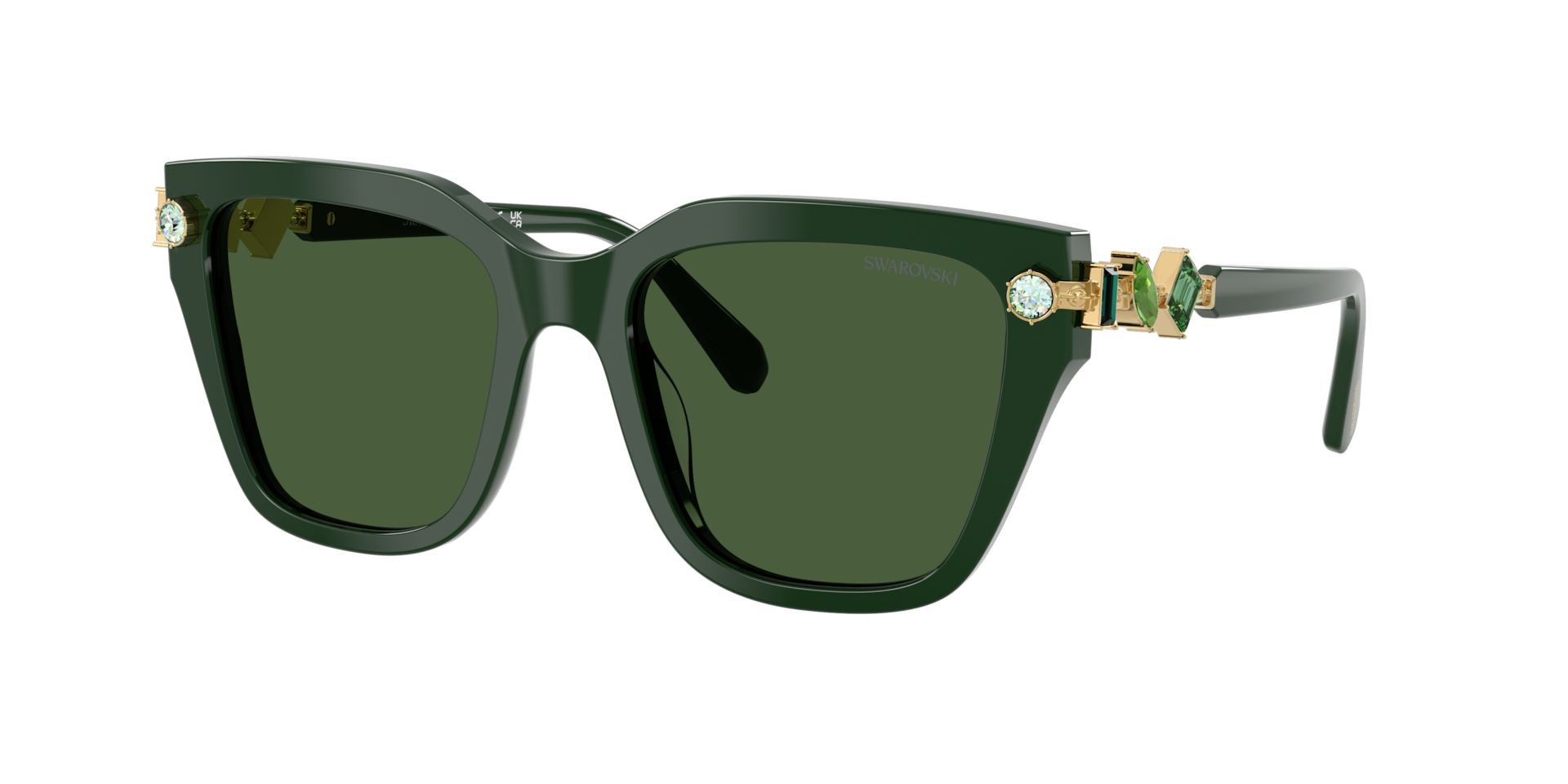 Swarovski Woman Sunglass SK6041 -  Frame color: Dark Green, Lens color: Dark Green