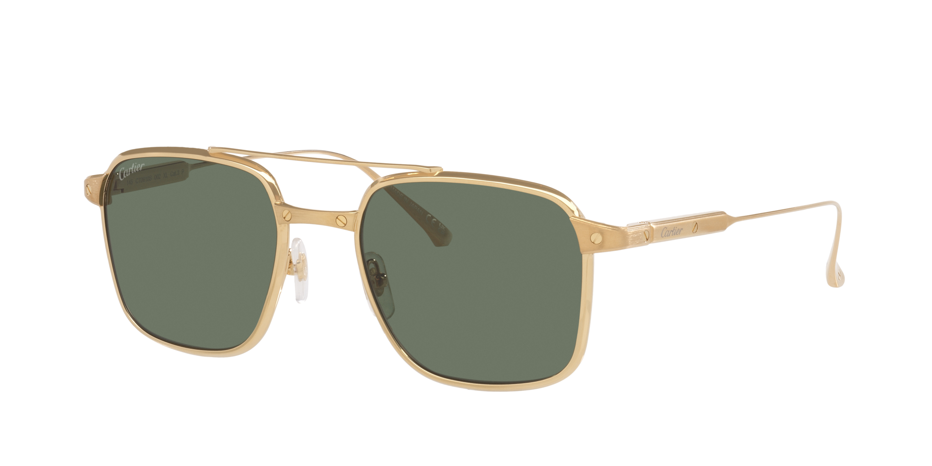 Cartier Homme Sunglass Ct0610S - Couleur du Monture Or Couleur de Lentille Vert Polaris 1300 €