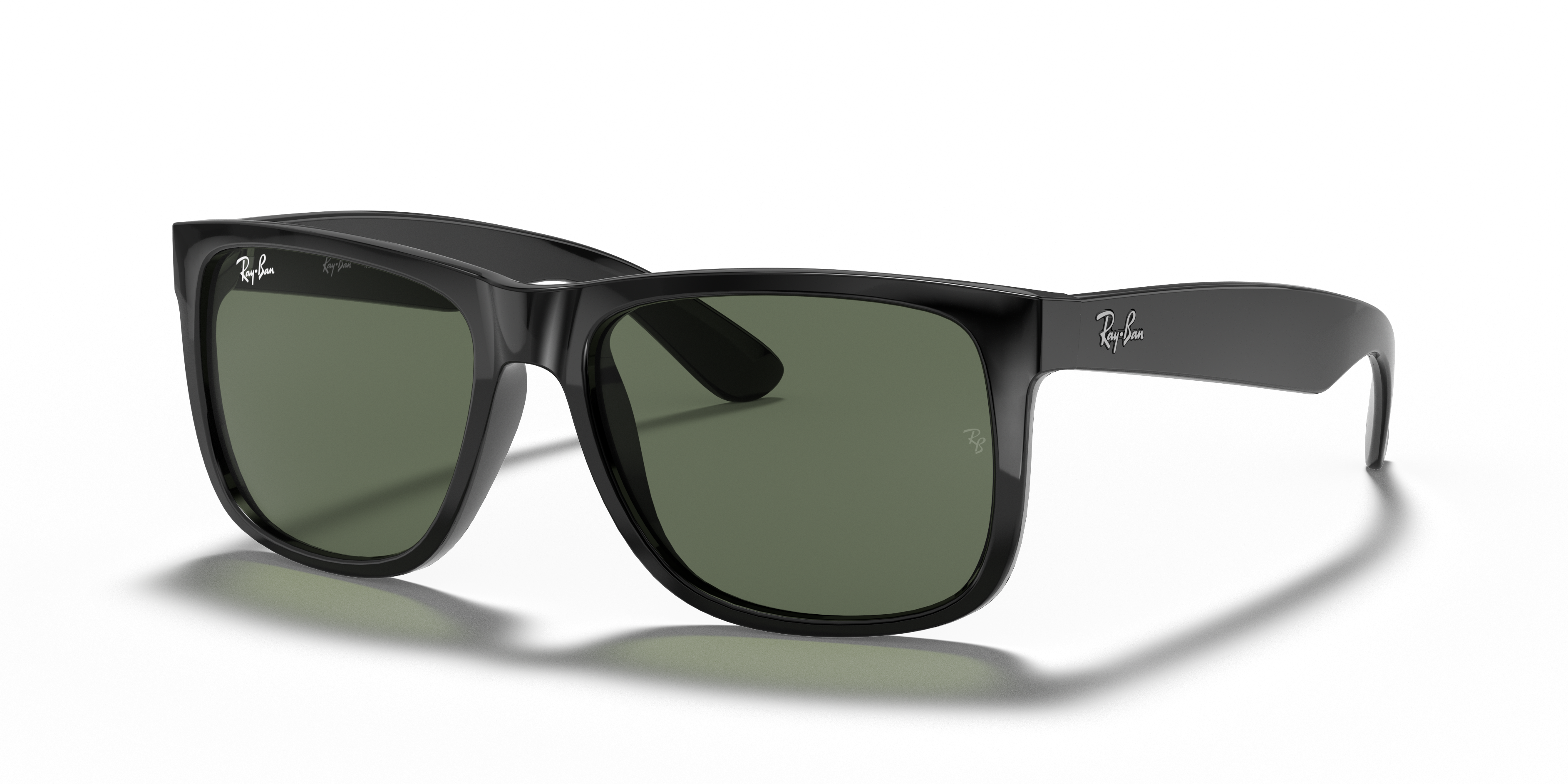 Ray-Ban Justin Classic S (54 - 16) with Green lenses and Black