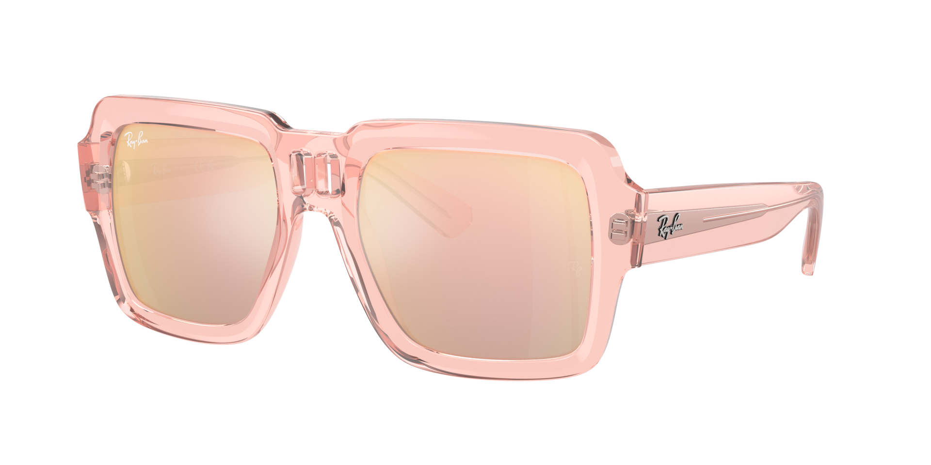 Ray-Ban Unisex Sunglass Magellan Bio-Based - Couleur du Monture Rose transparent Couleur de Lentille Violet Clair Or Rose 86 €