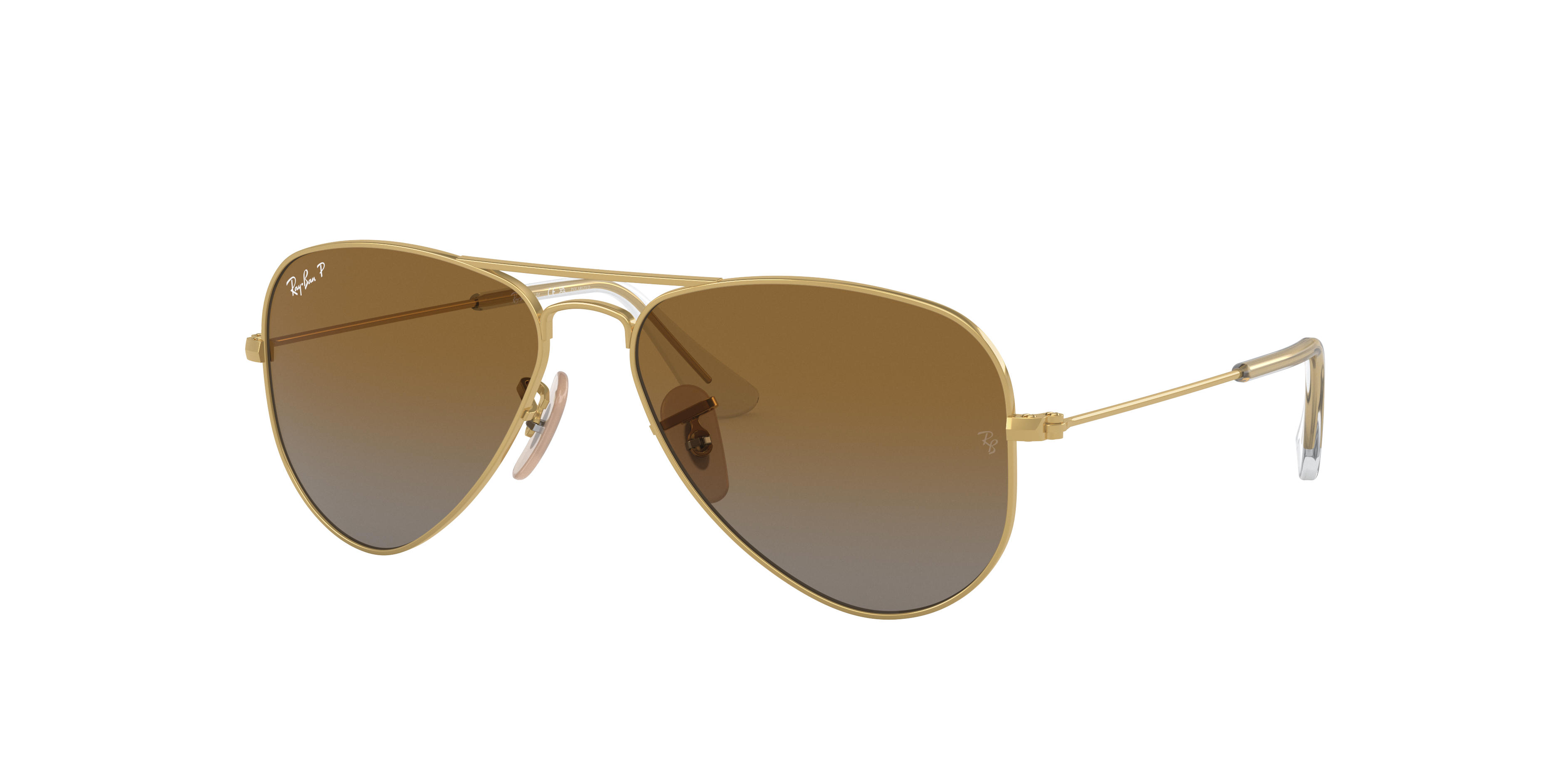 Ray-Ban Unisex Sunglass RB9506S Aviator Kids -  Frame color: Arista Gold, Lens color: Brown Polarized