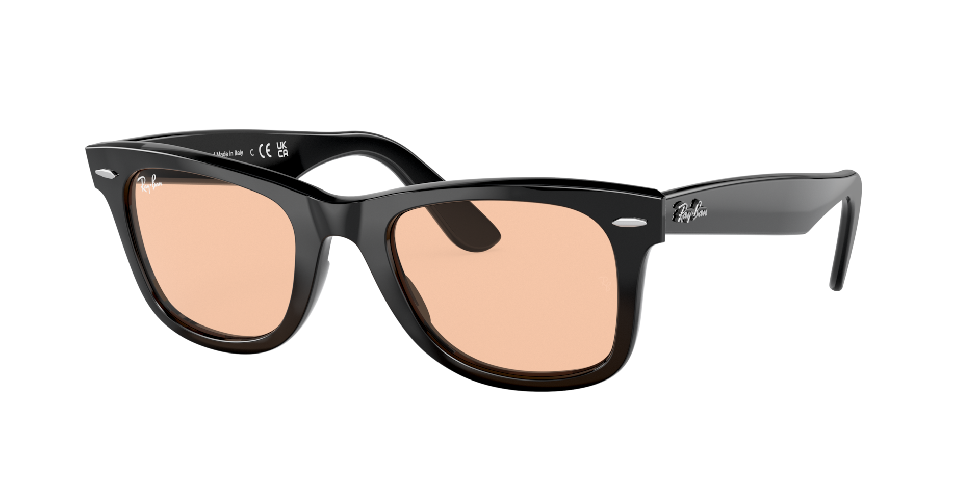Ray-Ban Unisex Sunglass Original Wayfarer Classic - Rahmenfarbe: Schwarz, Linsenfarbe: Rosa