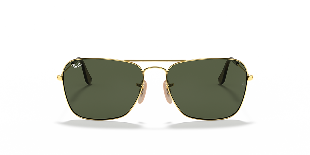 Ray-Ban Caravan XL (58 - 15) with Green lenses and Gold frame