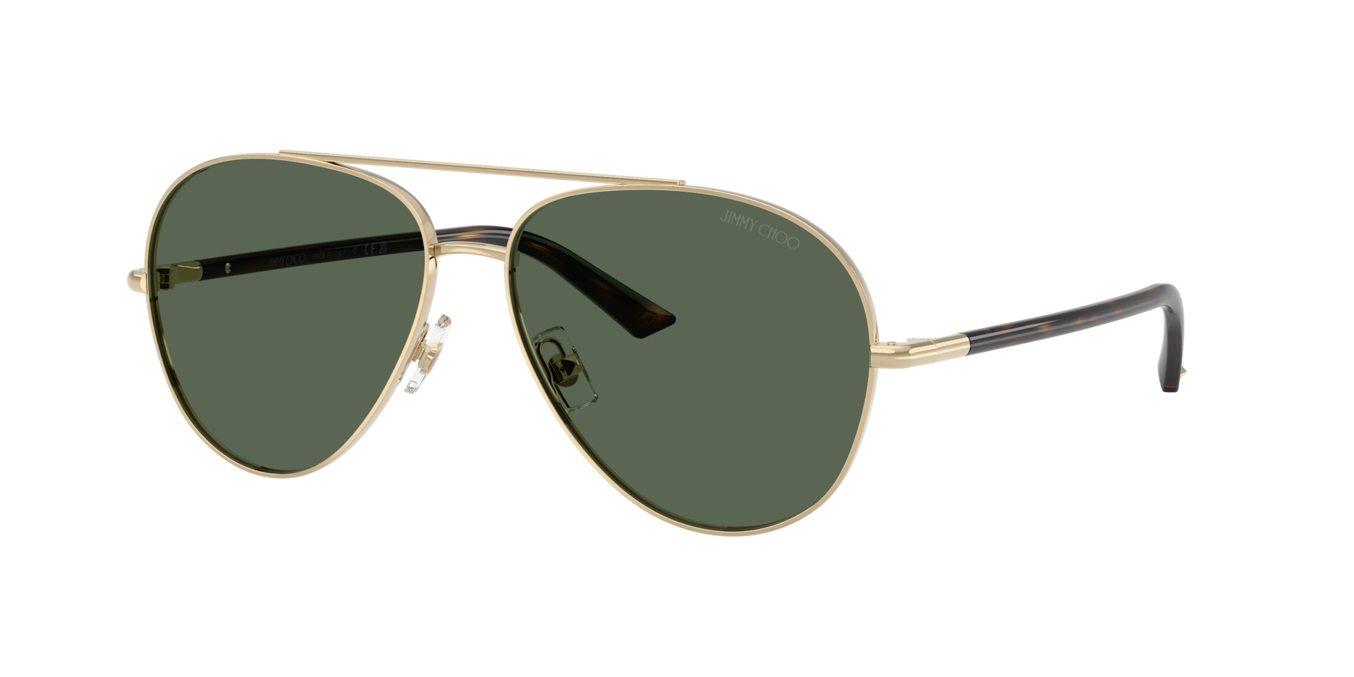 Jimmy Choo Frau Sunglass JC4026 - Rahmenfarbe: Hellgold, Linsenfarbe: Dunkelgrün