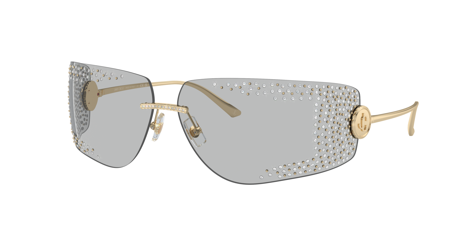 Jimmy Choo Mujer Gris Claro Sunglass Jc4009b - Color Del Marco: Oro Pálido, Color De La Lente:
