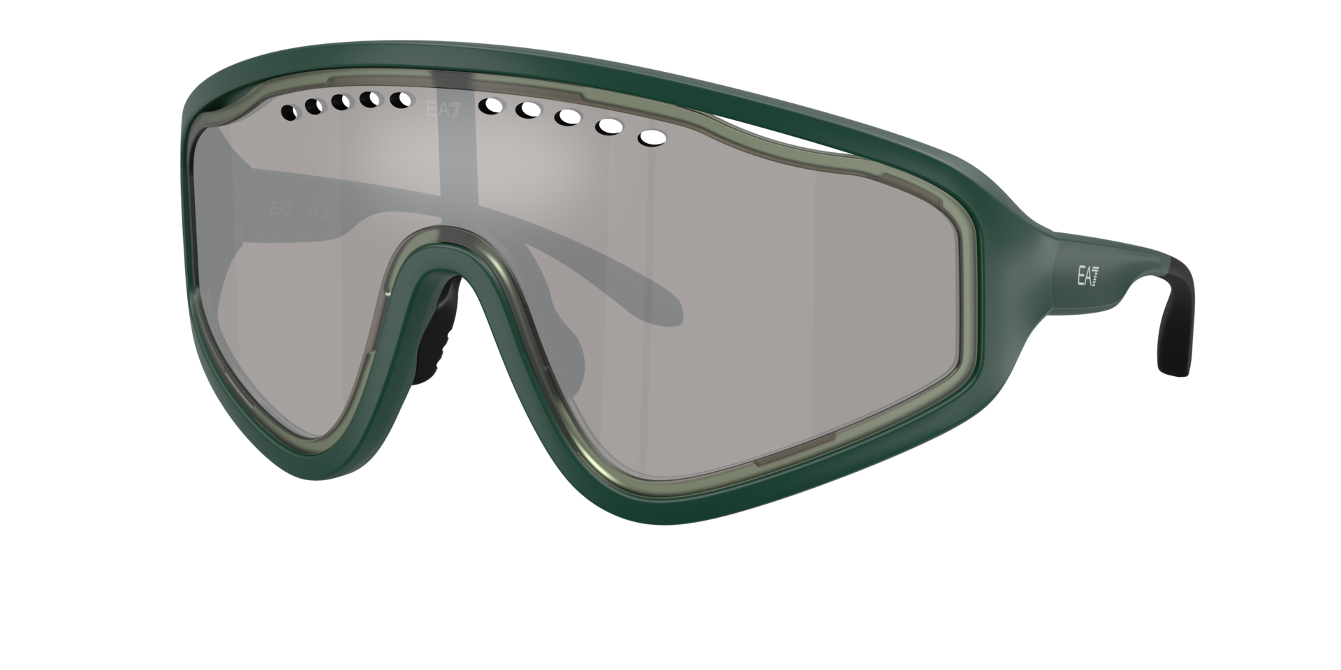 EA7 Man Sunglass Q74005 -  Frame color: Matte Dark Green, Lens color: Light Grey Mirror Silver