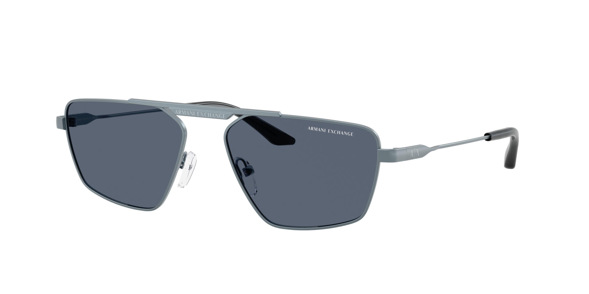 Armani Exchange Unisex Sunglass AX2059S -  Frame color: Metalised Matt Blue, Lens color: Dark Grey
