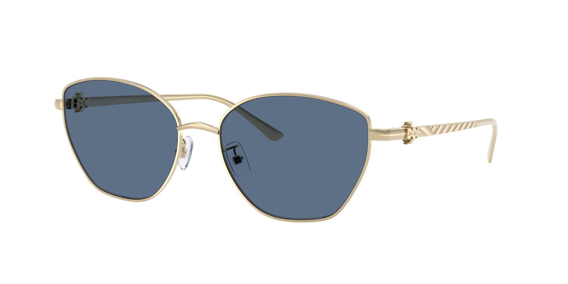 Tory Burch Woman Sunglass TY6121 -  Frame color: Shiny Light Gold, Lens color: Solid Blue